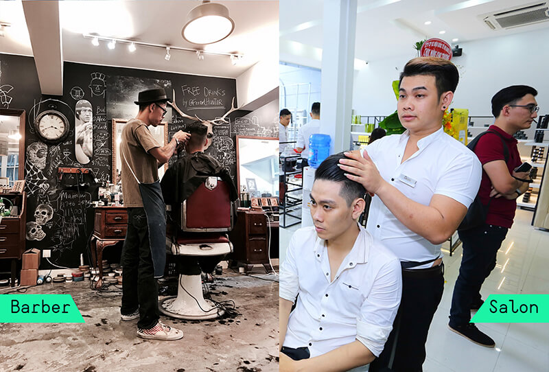 cắt tóc nam barber và salon