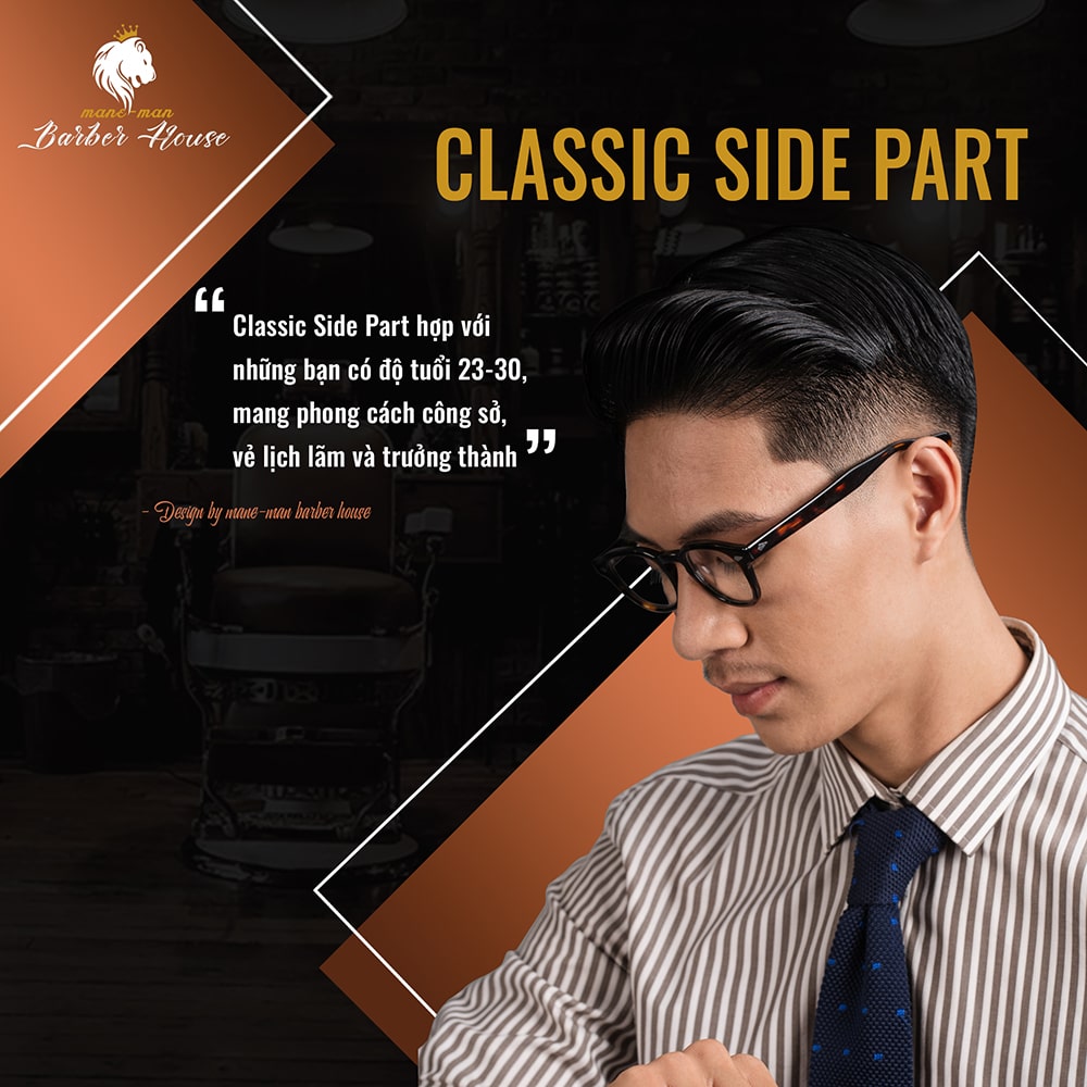 Kiểu tóc nam Classic Side Part