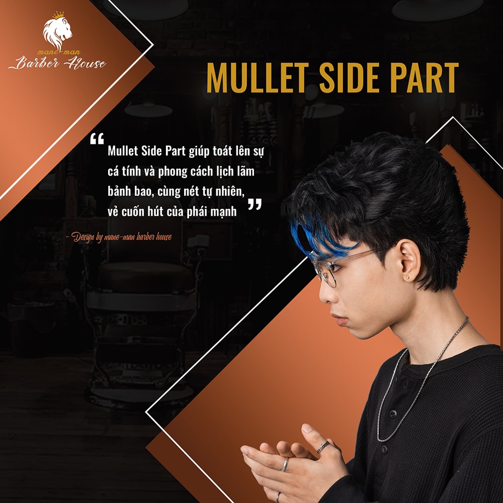 Kiểu tóc nam Mullet Side Part
